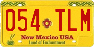 NM license plate 054TLM