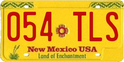 NM license plate 054TLS