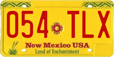 NM license plate 054TLX