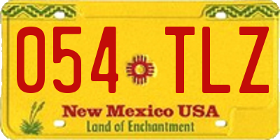 NM license plate 054TLZ