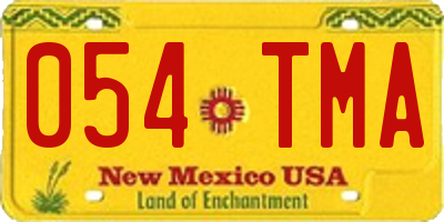 NM license plate 054TMA