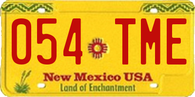 NM license plate 054TME