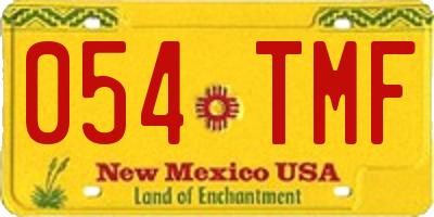 NM license plate 054TMF
