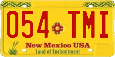 NM license plate 054TMI