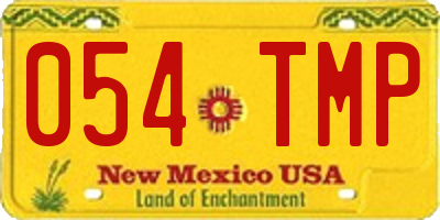 NM license plate 054TMP