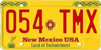 NM license plate 054TMX
