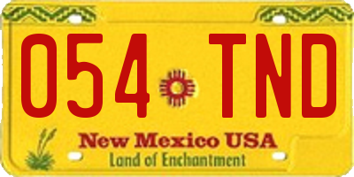NM license plate 054TND