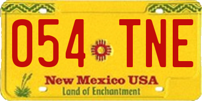 NM license plate 054TNE