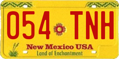 NM license plate 054TNH