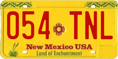 NM license plate 054TNL