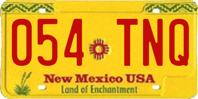NM license plate 054TNQ