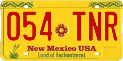NM license plate 054TNR