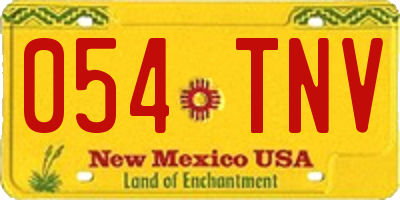 NM license plate 054TNV