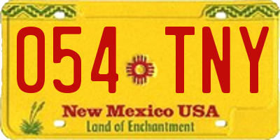 NM license plate 054TNY