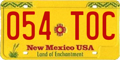 NM license plate 054TOC