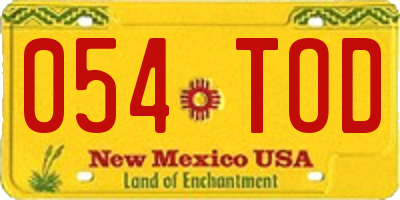 NM license plate 054TOD
