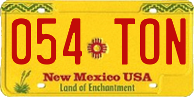 NM license plate 054TON