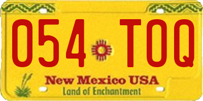 NM license plate 054TOQ