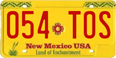 NM license plate 054TOS