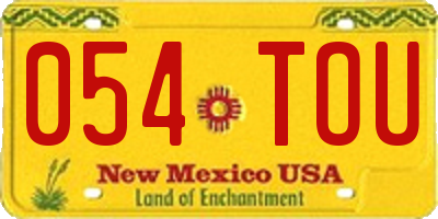 NM license plate 054TOU