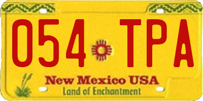 NM license plate 054TPA