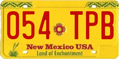 NM license plate 054TPB