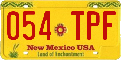 NM license plate 054TPF