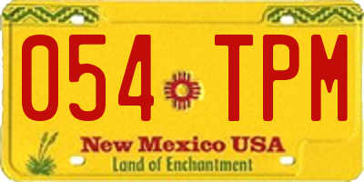 NM license plate 054TPM