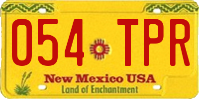 NM license plate 054TPR