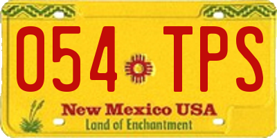 NM license plate 054TPS