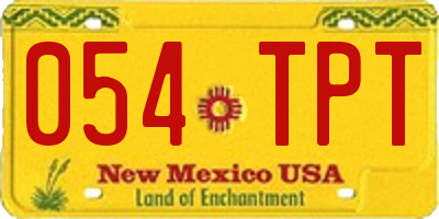 NM license plate 054TPT