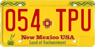 NM license plate 054TPU