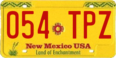 NM license plate 054TPZ