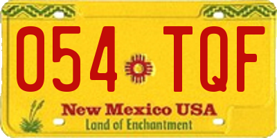 NM license plate 054TQF