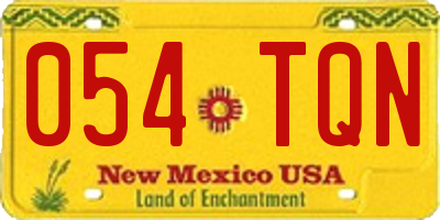 NM license plate 054TQN