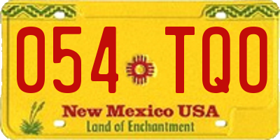 NM license plate 054TQO