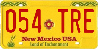 NM license plate 054TRE