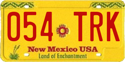 NM license plate 054TRK