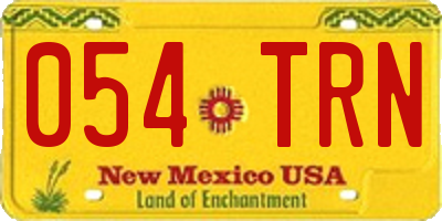 NM license plate 054TRN