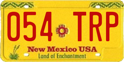 NM license plate 054TRP