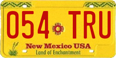 NM license plate 054TRU