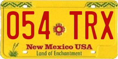 NM license plate 054TRX