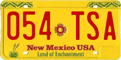 NM license plate 054TSA