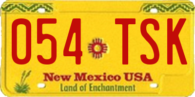 NM license plate 054TSK