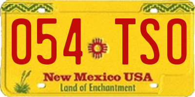NM license plate 054TSO