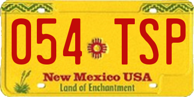 NM license plate 054TSP