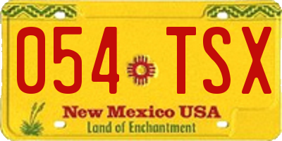 NM license plate 054TSX