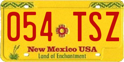 NM license plate 054TSZ