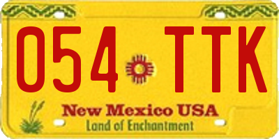 NM license plate 054TTK