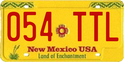 NM license plate 054TTL